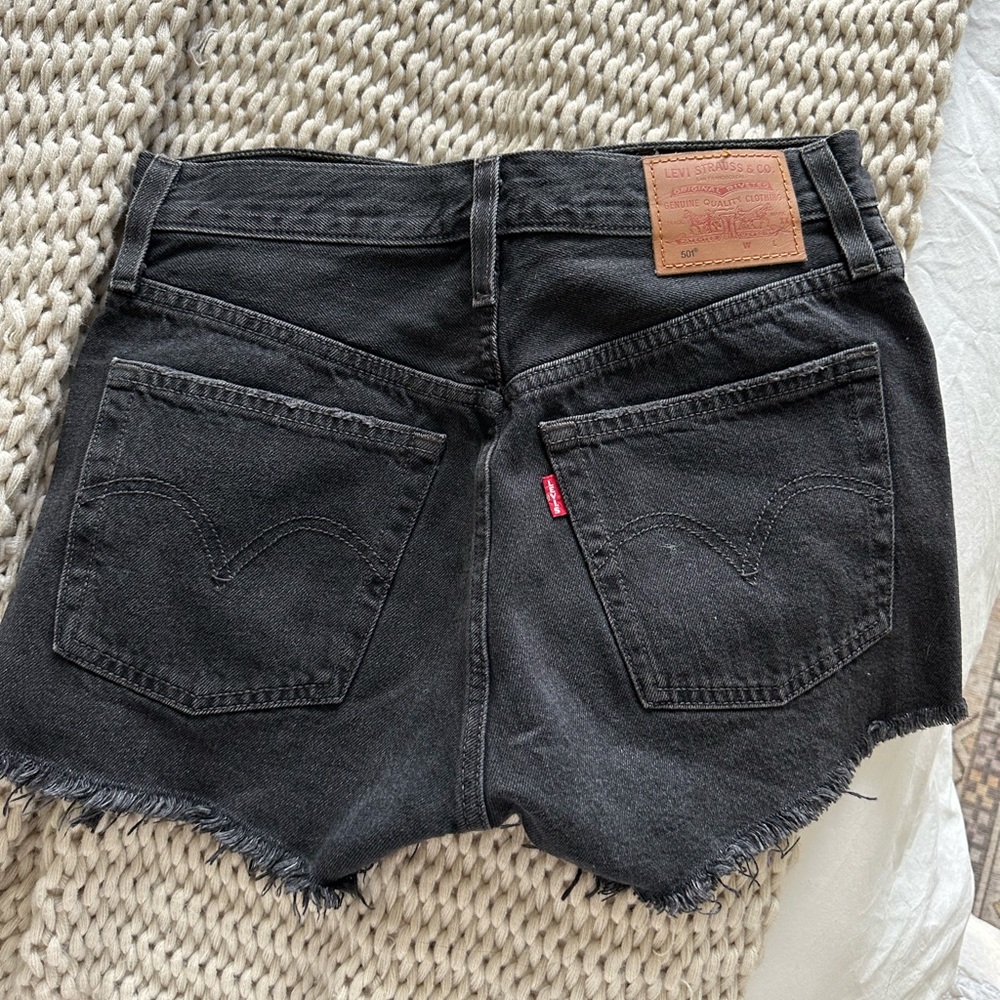Levi black denim shorts